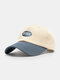 Unisex Cotton Color Contrast Patchwork Letter Label Embroidery All-match Sunshade Baseball Cap - Gray