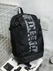 Men Oxford Fashion Wear-Resistant Large Capacity Letter Pattern Backpack - Black