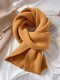 Unisex Knitted Thickened Solid Color Letter Cloth Label Autumn Winter Simple Warmth Scarf - Yellow