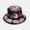 Embroidered Sun Hat Full Embroidered Ethnic Style Ladies Round Hat Full Hat Embroidered Hat - Black1