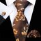 Men Polyester Silk Precision Textile Business Wedding Party Tie Pocket Towel Cufflinks Suit  - #7