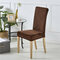 Plush Plaid Elastic Chair Cove Spandex Elastic Dining Chair Protective Case Soft Plush Chair Cover - Coffee