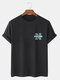 Mens NEW YORK Letter Print 100% Cotton Short Sleeve T-Shirt - Black