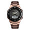 Business Style Men Wrist Watch Chrono Dual Digital Watch Stainless Steel Waterproof Watch - Rose Gold
