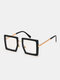 Unisex PC Full Big Square Frame Anti-blue Light Eye Protection Flat Glasses - Black Gold