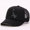 Unisex Letter A Mesh Breathable Baseball Hat Sunscreen Curved Cap - Black