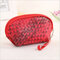 PU Waterproof Large Capacity Cosmetic Bag Multi-Function Ttravel Storage Bag - Red