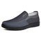 Men Splicing Old Beijing Style Slip On Casual Cloth Shoes - Gray