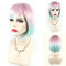 Gradient Colorful Short Straight Bob Cosplay Synthetic Wigs High Temperature Fiber Hair For Women - 05