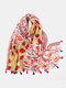 Women Cotton Ramadan Dual-use Bohemian Tassel Floral Pattern Long Scarf Shawl - Yellow