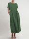 Polka Dot Print Pleated Short Sleeve Plus Size Dress - Green