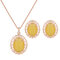 Simple Jewelry Set Resin Earrings Necklace Set - Yellow