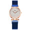 Relógios femininos elegantes com malha de liga Banda sem discagem numérica liga ouro rosa Caso relógio de quartzo - Azul