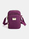 Women Fashion Nylon Waterproof Phone Bag Crossbody Bag - Purple