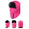 Mens Women Waterproof Skiing Windproof Reflective Thickening Full-protection Mask Face Warm Neck Hat - Rose