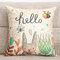 Lovely Rabbit Cartoon Pattern Linen Pillow Case Home Fabric Sofa Mediterranean Cushion Cover - #3