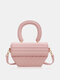 Women Synthetic Leather French Lingge Foreign Style Handbag Trend Simple Single Shoulder Bag Messenger Women's bag - Pink