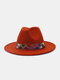 JASSY Men's Felt Fashion Outdoor Casual Sunshade Flat Brim Hat Fedora Hat Bucket Hat - #18