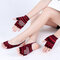 Women Cotton Yoga Set Dew Heel Sports Five Finger Yoga Socks Gloves Professional No-Slip - Wine Red