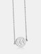 1 Pcs Titanium Steel Zodiac Constellation Round Shape Pendant Necklace - #05