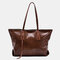 Women Alligator Large Capacity Handbag Shoulder Bag Tote - Brown
