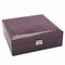 Mirror Lock Leather Storage Organizer Jewelry Box - Purple