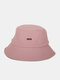 Unisex Polyester Cotton Outdoor Casual Sun Hat Sunscreen Anti-UV Bucket Hat - Pink