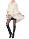 Elegant Faux Fur Patchwork Layered Irregular Women Cloak Coats - Beige