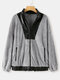 Fluffy PU Leather Patchwork Zip Casual Homewear Lamb Coat - Dark Gray
