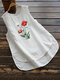 Daisy Flower Embroidery Sleeveless Tank Tops For Women - White