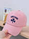 Unisex Cotton Embroidery Clover Flower Pattern Outdoor Sunshade Baseball Hat - Pink