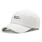 Unisex Retro Wild Embroidery Washed Denim Baseball Cap Cotton Outdoor Sunshade Adjustable Hat - White