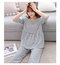 Seersucker Intertwined Cotton Pajamas Plaid Five-point Sleeves Pajamas - Black