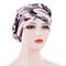 Women Printed Beanie Hat Ethnic Style Elastic Hat - Pink 1