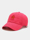 Unisex Cotton Embroidery Maple Leaf Casual Outdoor Sunshade Hunting Blazing Orange Safety Orange Baseball Hat - Rose Red