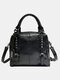 Women Retro Rivet Large Capacity Handbag Crossbody Bag - Black