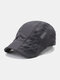 Men Mesh Hollow Out Solid Color Sunshade Breathable Forward Hat Beret Hat Flat Hat - Dark Gray