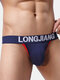 Mens Sexy Breathable Full Cotton Fashion Hollow Solid Color Briefs - Royal Blue