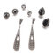 4 Pairs Bohemian Women Jewelry Set Ear Drops Earrings Glamorous Opal Crystal Jewelry - As Picture