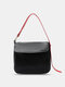 Casual Soild Flap Design Multi-Carry Shoulder Bag Handbag - Black
