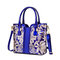 Women Sequin Patent Leather Handbag Large Capacity Tote Crossbody Bag - Blue