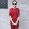 Season New Sportswear Suit Women Loose Casual Wear Fashion Women's Sweater Large Size Two-piece - Red