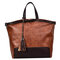 Women Large Capacity Vintage Tassel Tote Handbag Casual Crossbody Bag - Brown