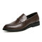 Men Comfy Round Toe Business Casual Formal Dress Shoes - Brown