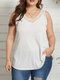 Lace Patchwork Sleeveless Plus Size Tank Top - White