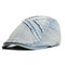Mens Vintage Washed Cotton Cowboy Beret Hat Casual Travel Sunscreen Golf Forward Caps - Light Blue