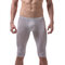 Sexy Knee Length Ice Silk Thin Translucent Thermal Sleepwear Home Undwerwear for Men - Grey
