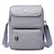 Women Nylon Travel Passport Bag Crossbody Travel Bag Waterproof Double Layer Shoulder Bag - Silver Grey
