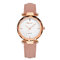 Trendy Womens Quartz Watches Leather Strap Lady Fashion Rose Gold Dial Watches for Women - Pink