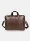 Men Multi-pocket Multifunction Splashproof 15.6 Inch Laptop Bags Briefcases Crossbody Bag Handbag - Coffee